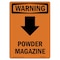 Signmission Safety Sign, OSHA WARNING, 24" Height, Powder Magazine (Down Arrow), Portrait OS-WS-D-1824-V-13449 - alternate 1